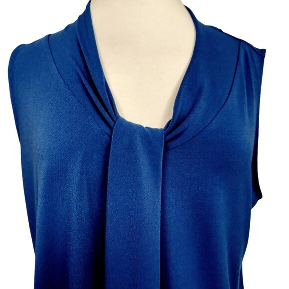 Chico's Royal Blue Drape Front Sleeveless Pullover Tank Top Sz 3 L/XL - Picture 2 of 5
